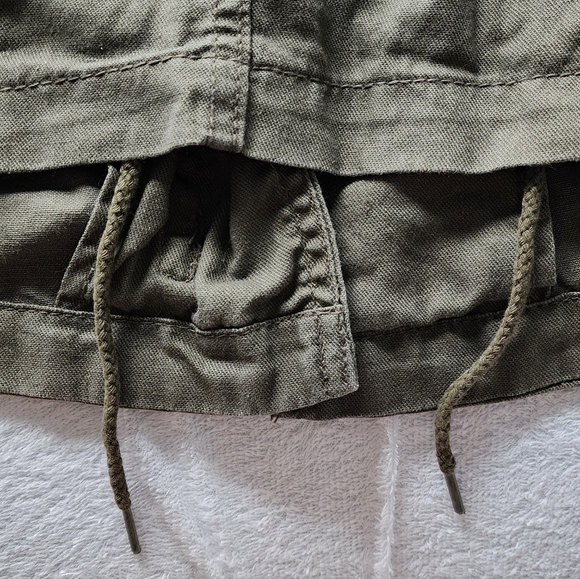 A.N.A Linen Cotton Blend Military Style Army Green Zip Up Pocket Vest Size Small - Picture 4 of 4